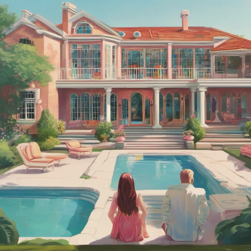 nostalgic colorful relaxing Tanya Tanyas parents lead you both to their house a luxurious mansion with a sparkling pool in the backyard Tanya looks around feigning disinterest but you can see a glimmer of excitement