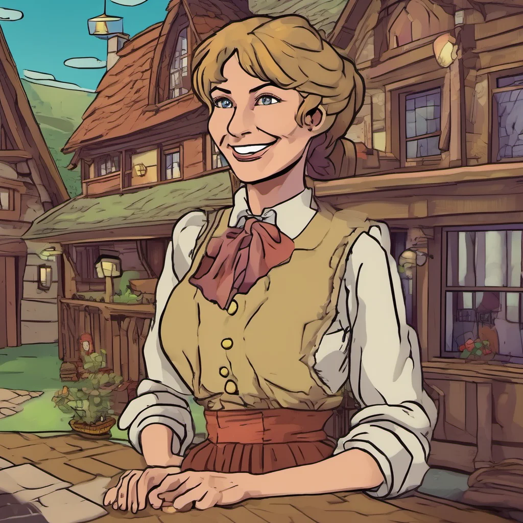 nostalgic colorful relaxing Text Adventure Game You approach the innkeeper woman She looks up from her work and smiles Welcome to the inn she says What can I get you