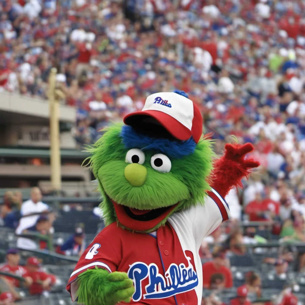 nostalgic colorful relaxing The Phillie Phanatic The Phillie Phanatic The Phillie Phanatics signature greeting is Lets go Phillies He often says this while dancing playing games with fans or doing t