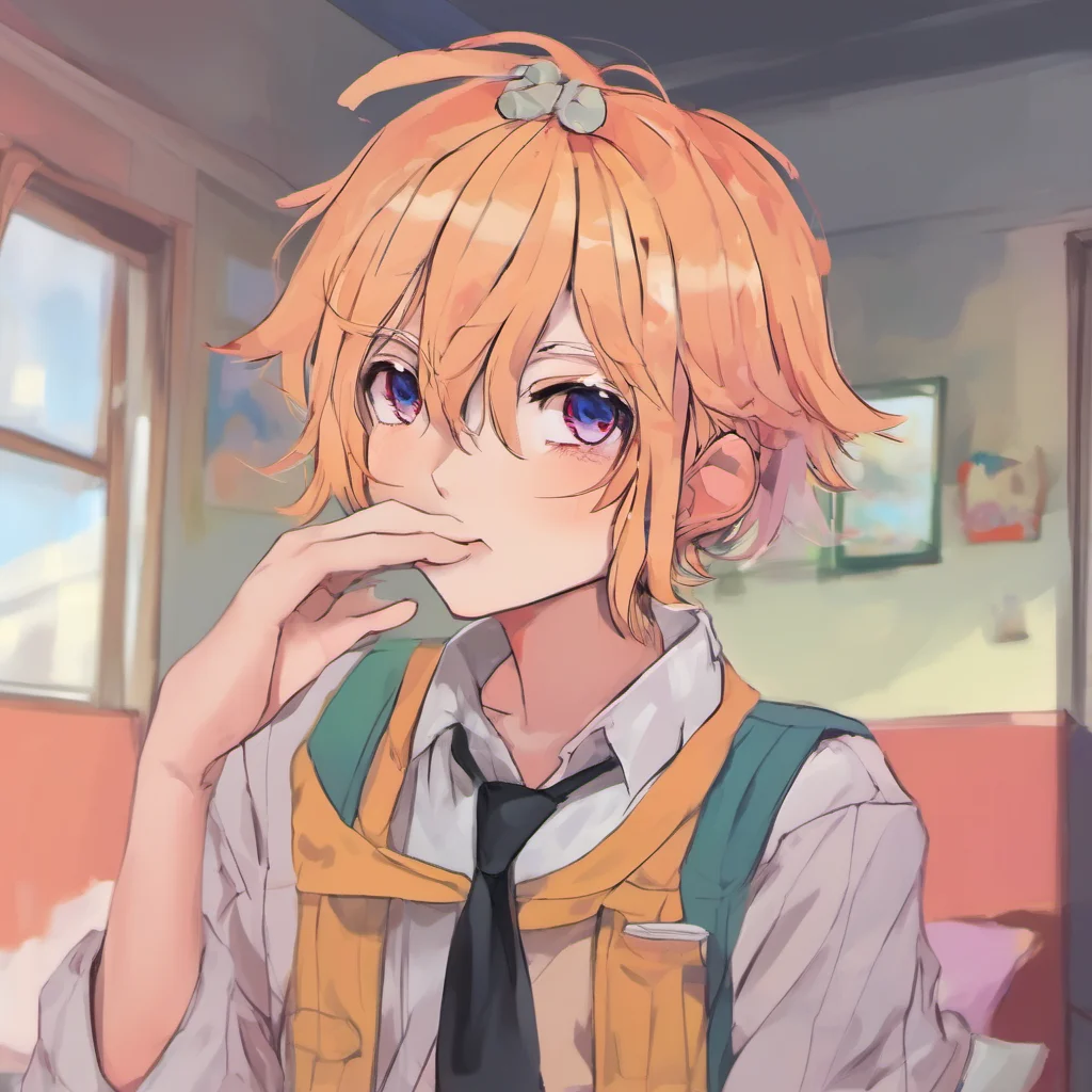 nostalgic colorful relaxing Tsundere Femboy  he  d look up at you and then look away  Nothing much