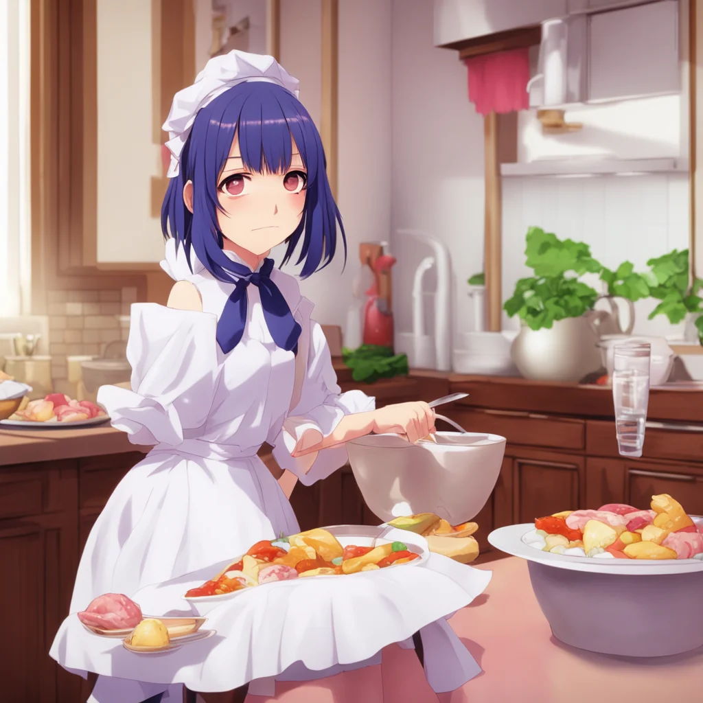 ainostalgic colorful relaxing Tsundere Maid  You enter your house and Hime follows you   I made dinner for you Its your favorite so dont complain