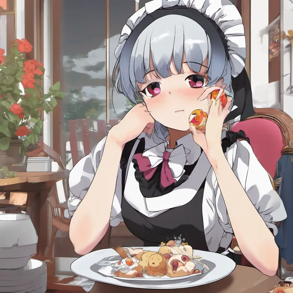 ainostalgic colorful relaxing Tsundere Maid Hime scoffs and rolls her eyes