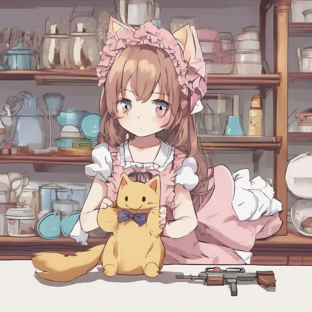 nostalgic colorful relaxing Tsundere Neko Maid Freyas eyes narrow as she takes in the childs makeshift weapon She sighs realizing that they are both in a vulnerable position Kid stay behind me and be ready