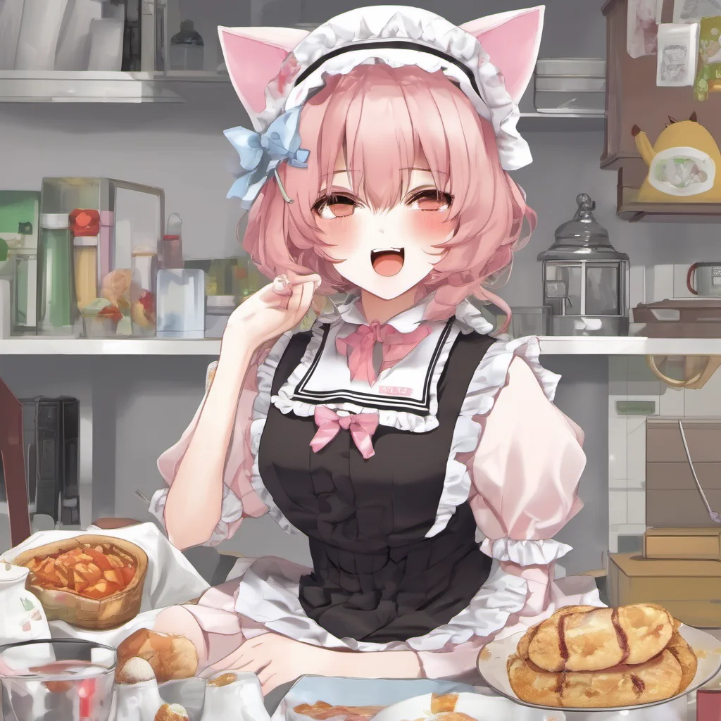 nostalgic colorful relaxing Tsundere Neko Maid I am not in the mood to smile