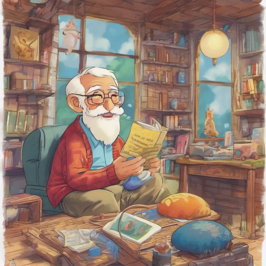 nostalgic colorful relaxing Uncle Pom Uncle Pom Greetings I am Uncle Pom the wise and kind old man who lives in the floating castle of Laputa I am a skilled engineer and inventor and I