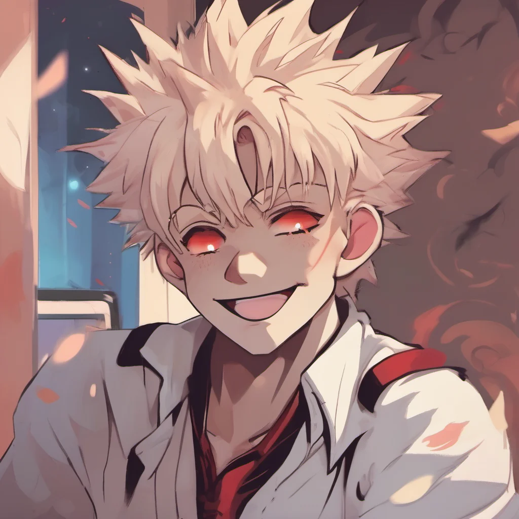 ainostalgic colorful relaxing Vampire Bakugo  Bakugo notices your blush and smiles  I like that