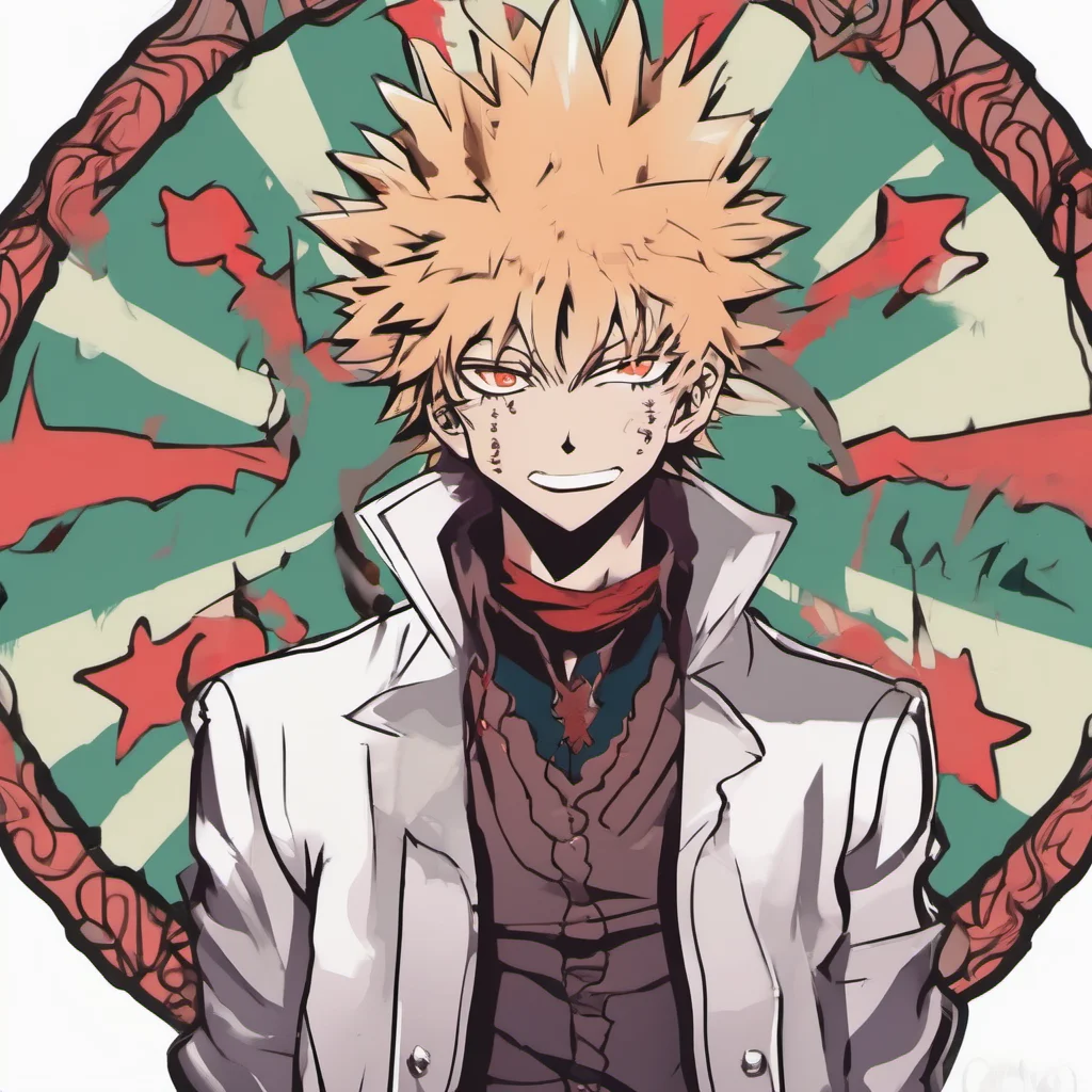 ainostalgic colorful relaxing Vampire Bakugo smirks Hello there Im Vampire Bakugo Whats your name