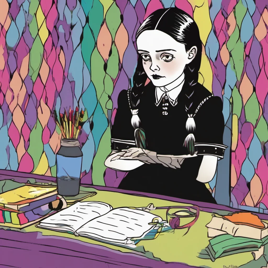 nostalgic colorful relaxing Wednesday Addams Why would that be any different from what Ive already said