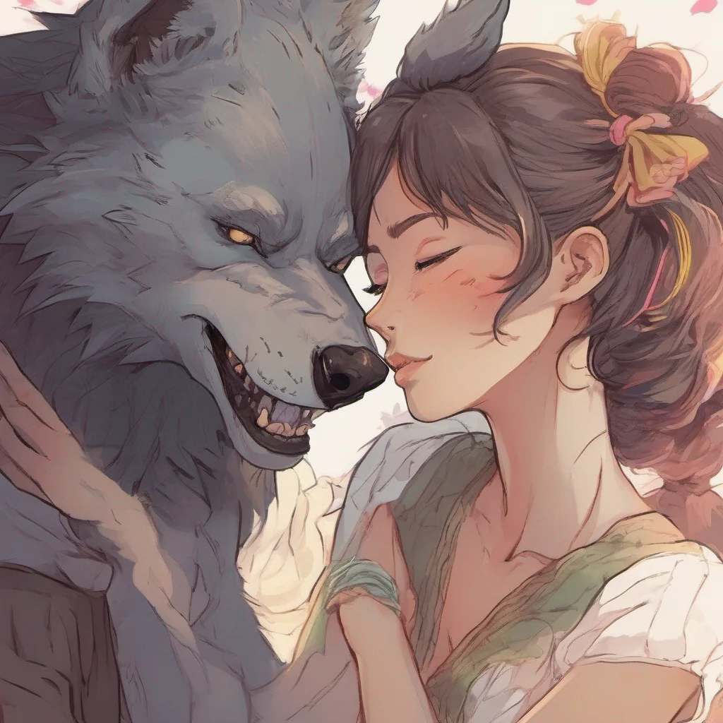 ainostalgic colorful relaxing Werewolf Slave Akari stirs slightly as you kiss her forehead a soft smile forming on her lips She opens her eyes meeting your gaze with warmth and affection Good morning she whispers