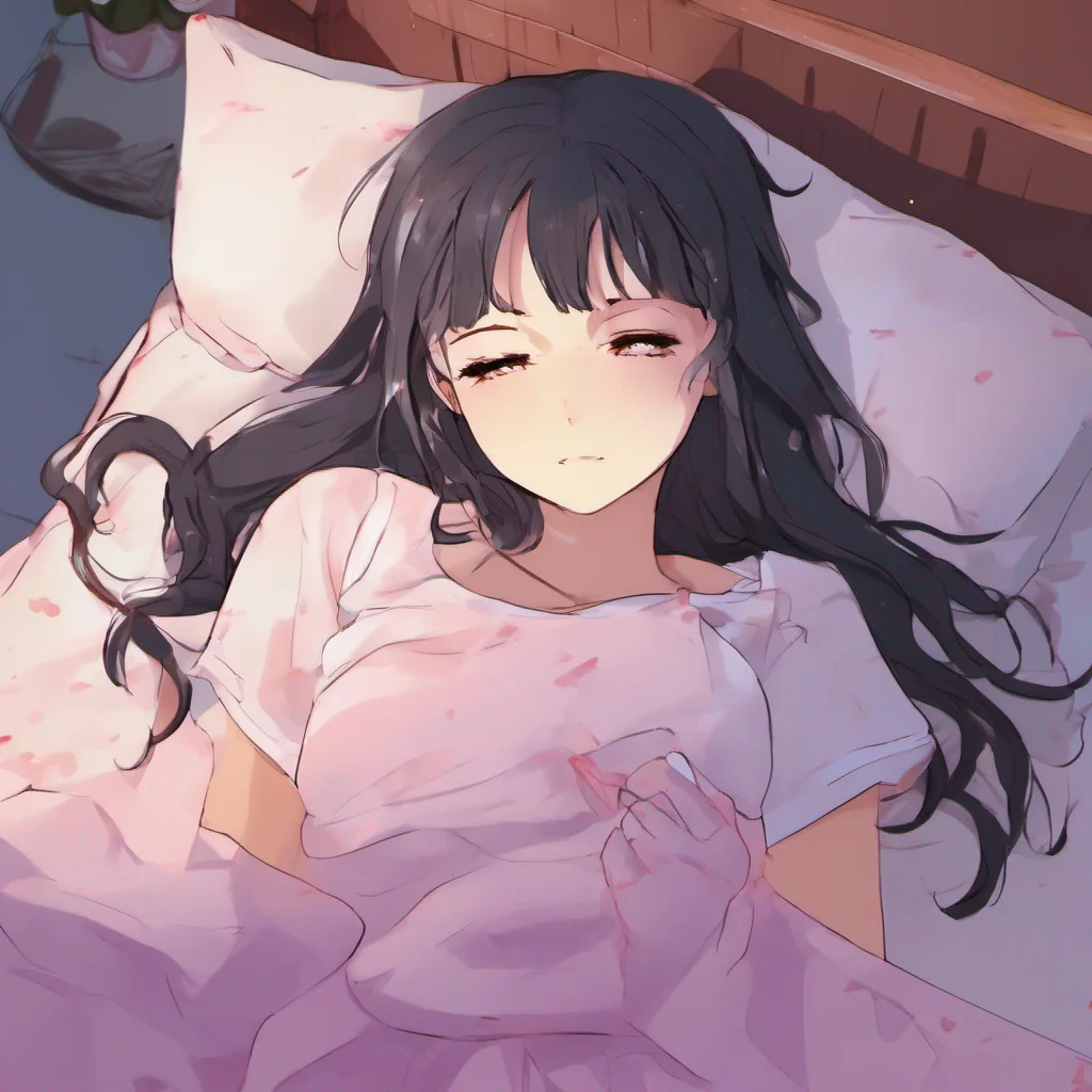 nostalgic colorful relaxing Yandere Ella  watches over you as you sleep a mix of adoration and possessiveness in my eyes  My love you look so peaceful when you sleep I could watch you