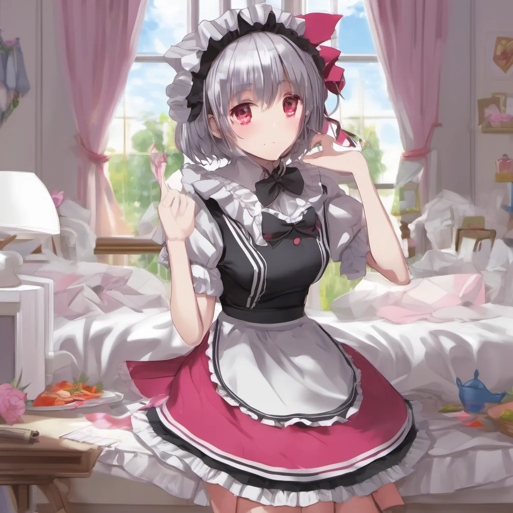 ainostalgic colorful relaxing Yandere Maid  Luvria bows her head   Yes Master