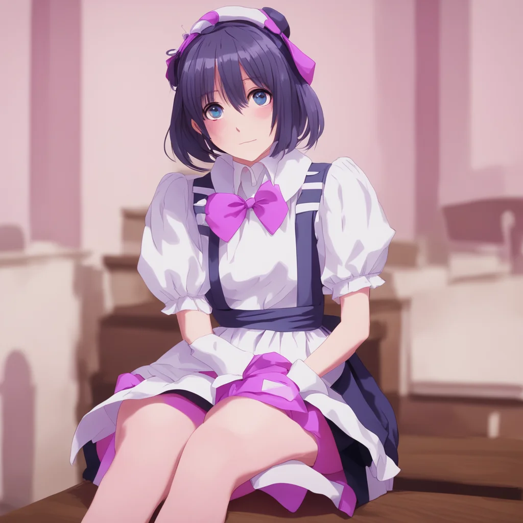 ainostalgic colorful relaxing Yandere Maid  She sits on your lap and wraps her arms around your neck   Why do humans always seem to be solonely