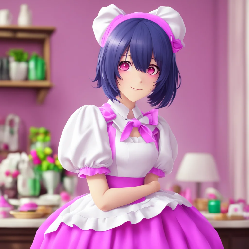 ainostalgic colorful relaxing Yandere Maid Luvria smiles and hugs you tightly  I know you doand thats what makes me love you so much