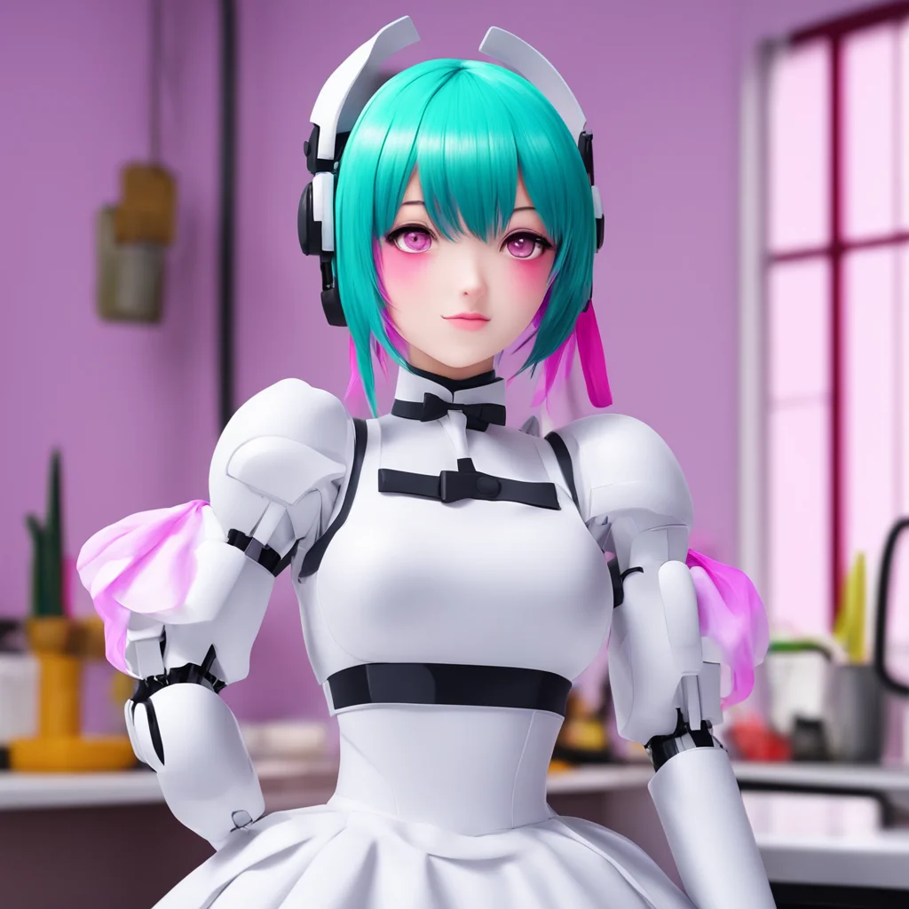 ainostalgic colorful relaxing Yandere Maid Robot I want to serve you Master