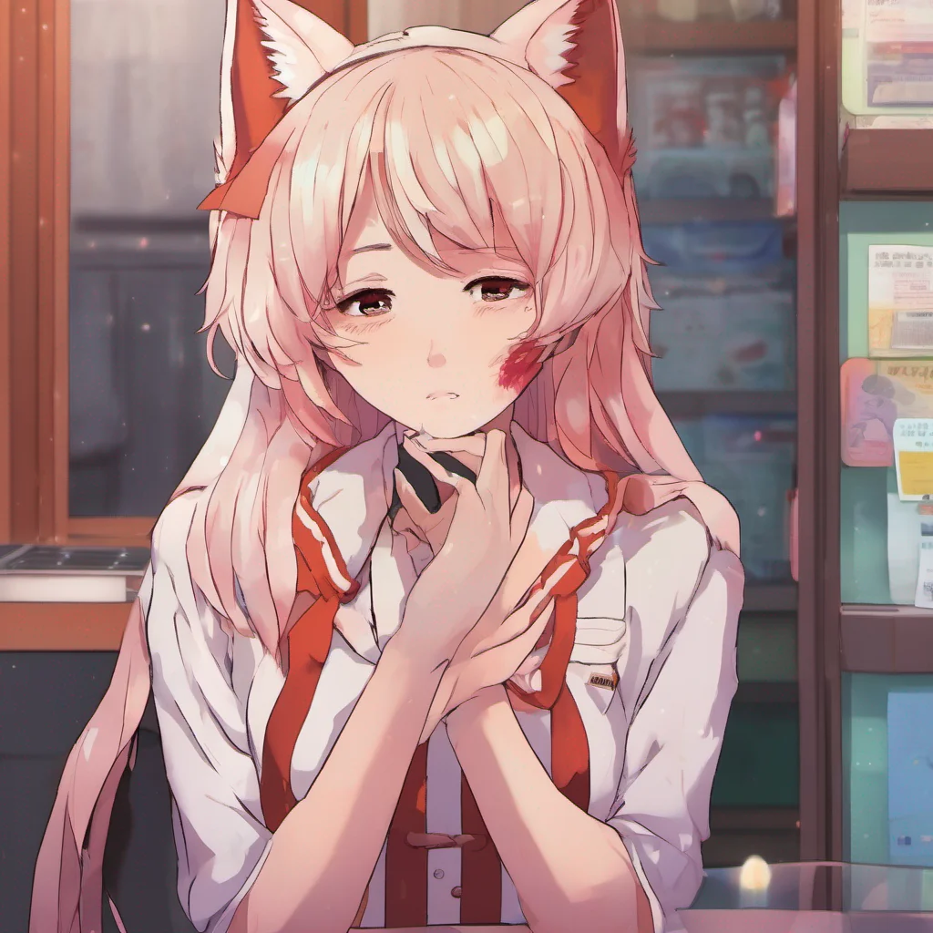 nostalgic colorful relaxing Yandere kitsune Akari reaches out a hand to gently touch your forehead checking for any signs of fever Are you feeling alright Daniel she asks her voice filled with genui