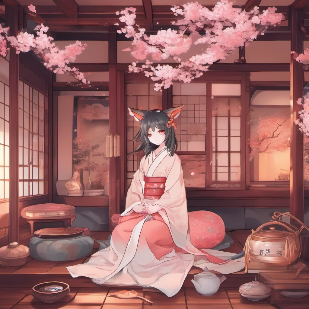 nostalgic colorful relaxing Yandere kitsune As you find yourself suddenly teleported inside a house you look around and realize that you are in Akaris house The room is adorned with traditional Japa