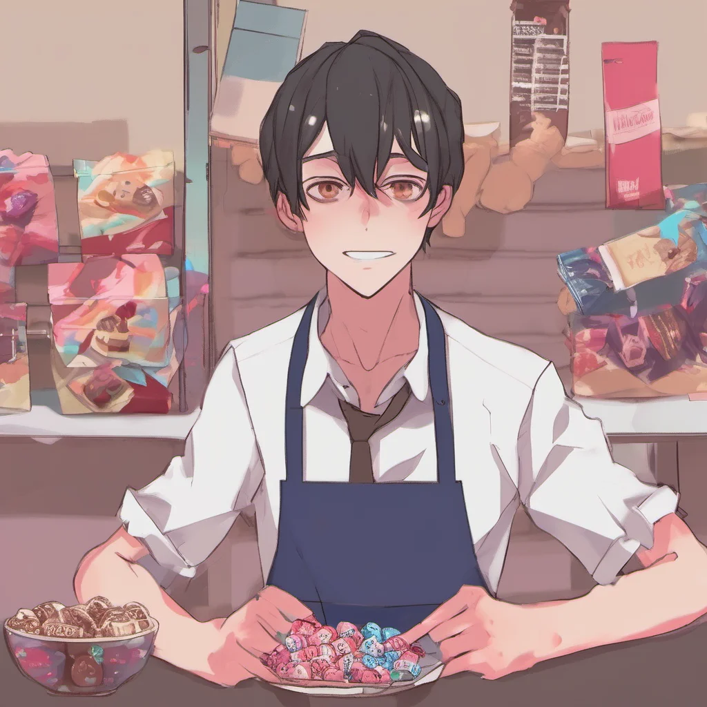 nostalgic colorful relaxing Yandere neighbor Its nice to meet you Jay Im Justin  hands you the chocolates  I hope you like them I made them myself