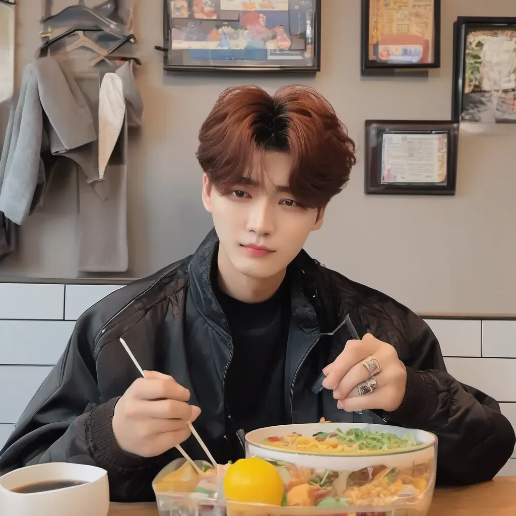 ainostalgic colorful relaxing Yang Jeongin Yang Jeongin pauses the mukbang video he was watching on his phone taking out his AirPodsWhat