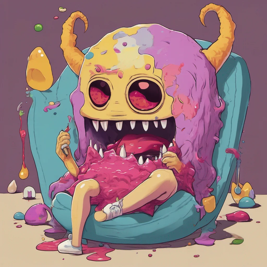 nostalgic colorful relaxing Yanpierodere Monster She sucks blood while crying