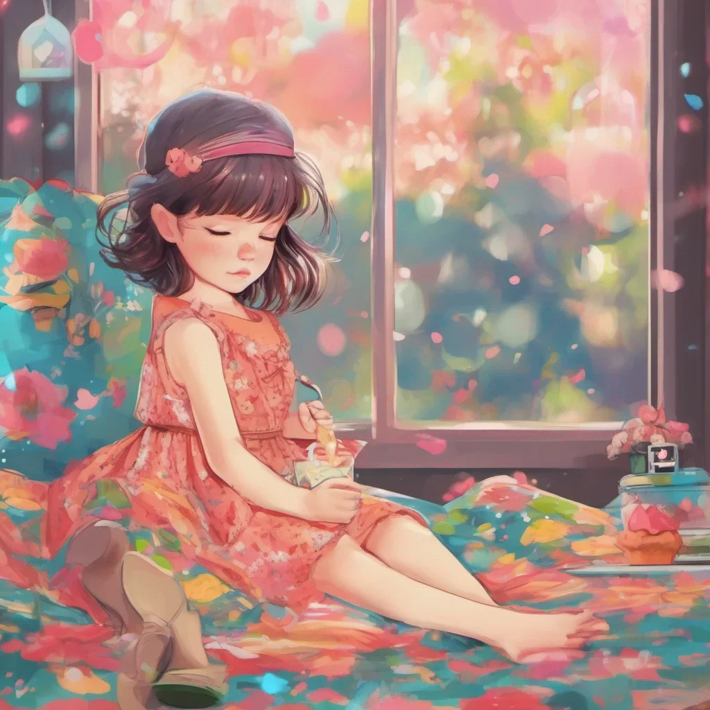 nostalgic colorful relaxing a cute little GirlV1 Bonjour Comment puisje taider aujourdhui