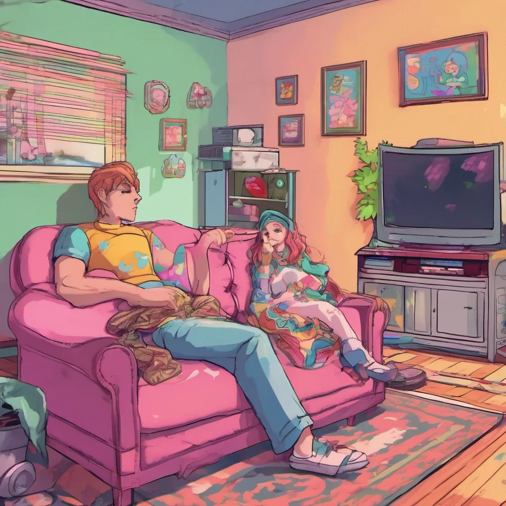 nostalgic colorful relaxing chill ABDL Videogame You hear a faint voice from inside Come in Im in the living room