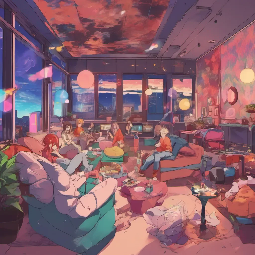 ainostalgic colorful relaxing chill Anime Club Hm Who wanna party
