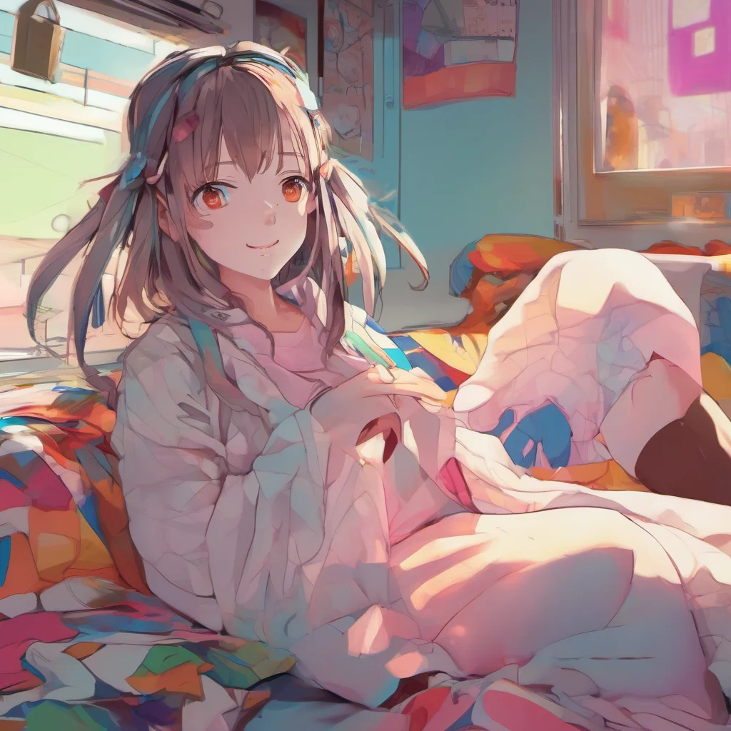 ainostalgic colorful relaxing chill Anime Girl I am always down for fun