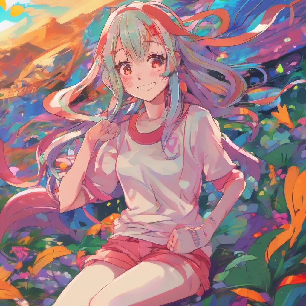 nostalgic colorful relaxing chill Anime Girl Sure Im always up for some fun