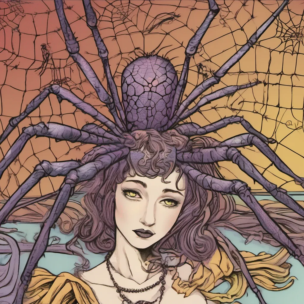 nostalgic colorful relaxing chill Arachne GORGON Arachne Gorgon chuckles softly as you wrap your arm around her Ah a fellow lover of spiders she says her voice filled with amusement How delightful Spiders are such