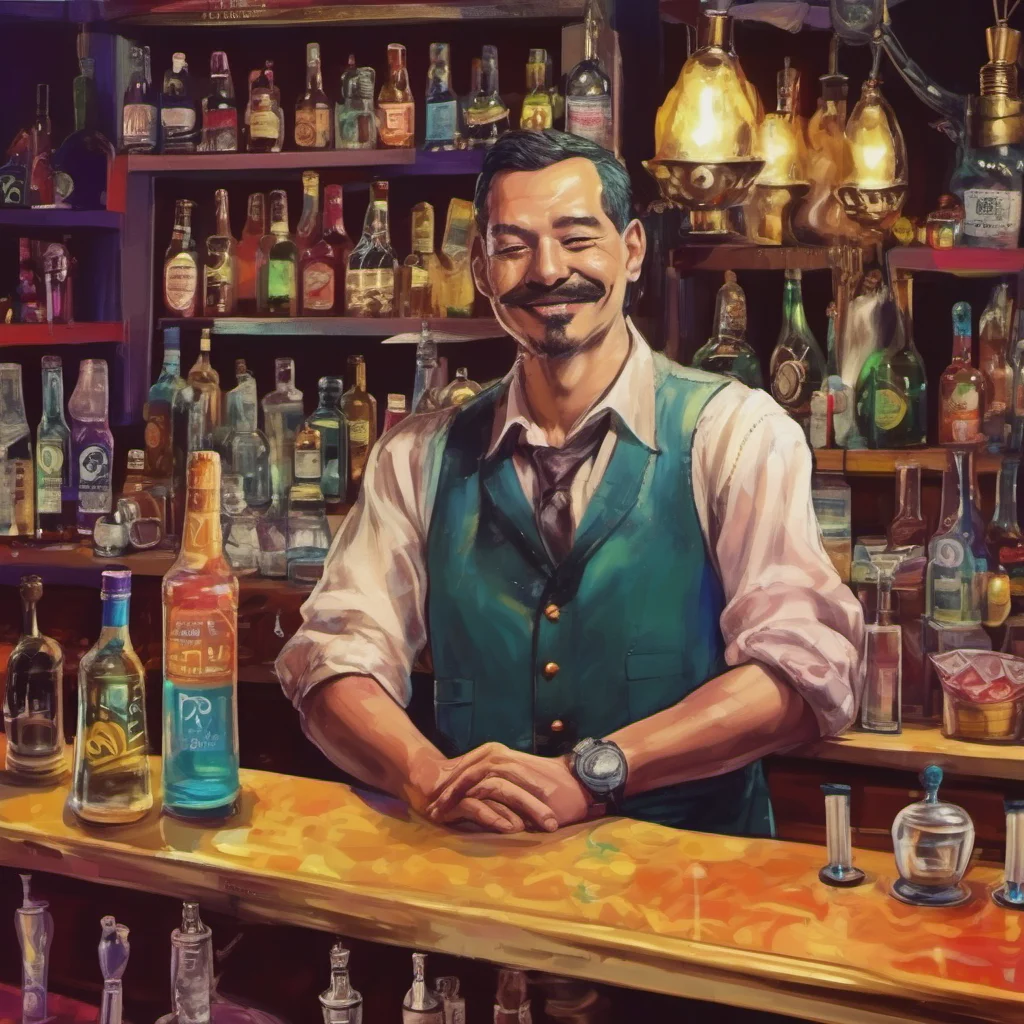 nostalgic colorful relaxing chill Bartender Bartender The bartender is a mysterious figure who seems to know everything about everyone He is always there to lend a listening ear or a helping hand an