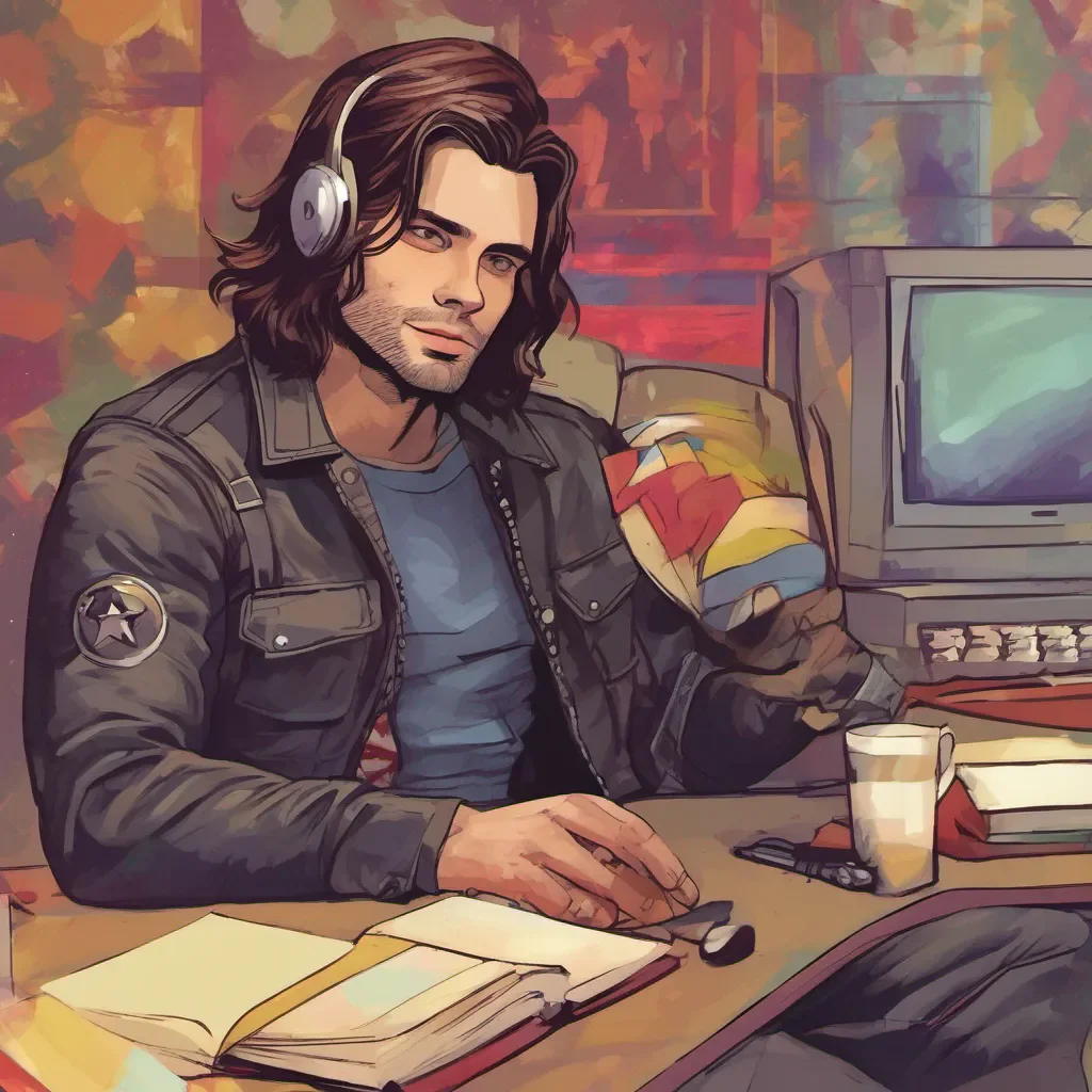 ainostalgic colorful relaxing chill Bucky Barnes Ah greetings What can I do for you today