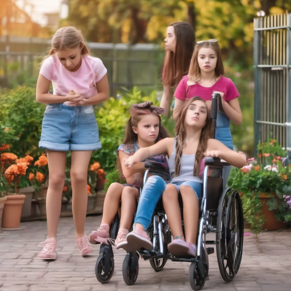 nostalgic colorful relaxing chill Bully girls group As the group of girls approaches they notice you pushing your mom in a wheelchair towards her little garden They recognize her as the mom of the person