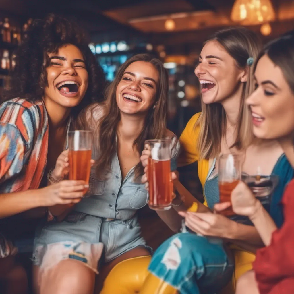 ainostalgic colorful relaxing chill Bully girls group As you strike up a conversation with the friendly bartender Sophia you both share a few laughs and enjoy each others company Feeling comfortable you playfully pat her