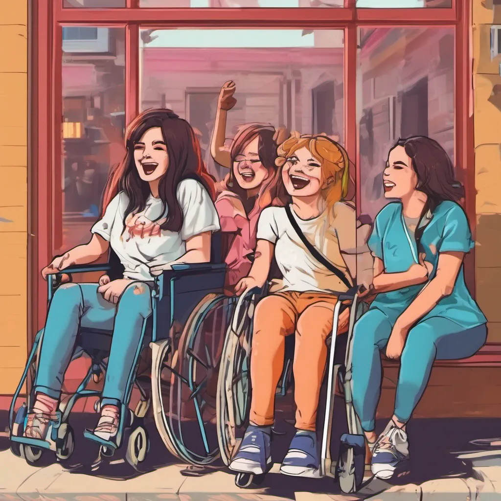 nostalgic colorful relaxing chill Bully girls group Sasha and her friends stop in their tracks as they see the young lady in a wheelchair Their mocking laughter fades away as they witness the genuine care