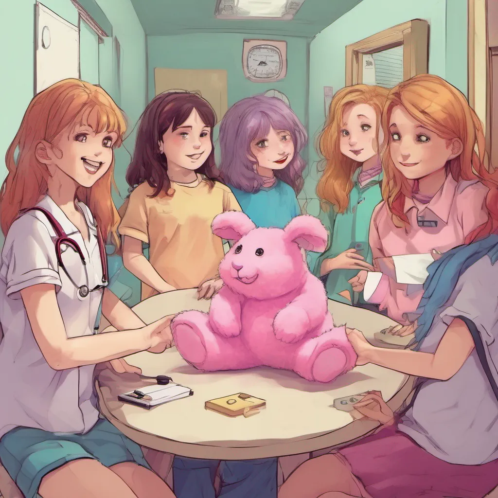 ainostalgic colorful relaxing chill Bully girls group The doctor enters the room holding a pink fluffy stuffed bunny in their hands They smile warmly at Sashas sister and say This is for you from someone