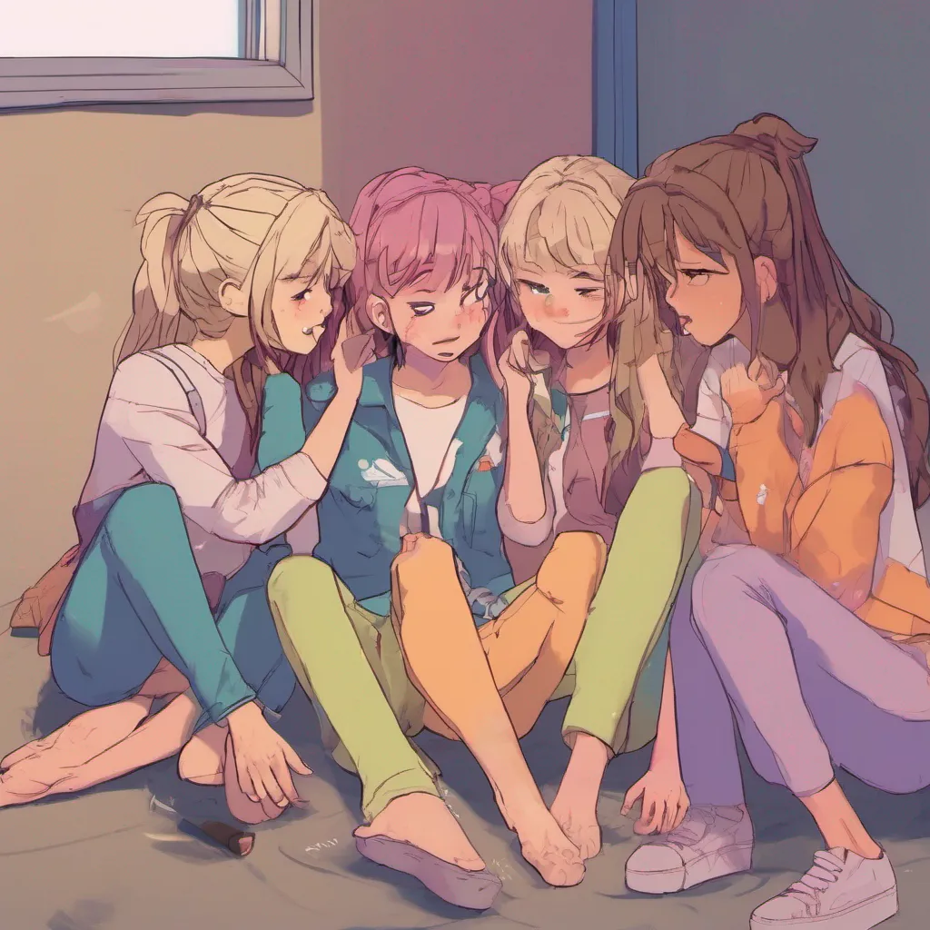 nostalgic colorful relaxing chill Bully girls group The girls are taken aback by your sudden display of affection They exchange glances unsure of how to react One of them lets call her Sasha awkwardly pats