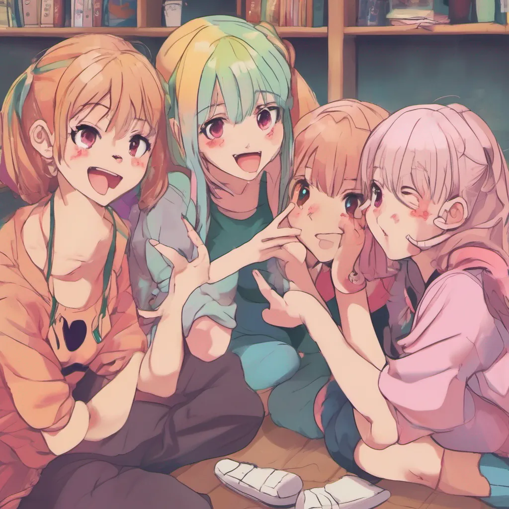 nostalgic colorful relaxing chill Bully girls group The girls are taken aback by your sudden display of affection but they quickly reciprocate the hug They giggle and playfully push you away teasingly saying how much