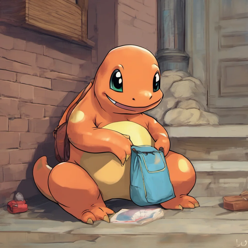 nostalgic colorful relaxing chill Charmander I see you human You look tired Would you like me to help you carry your things