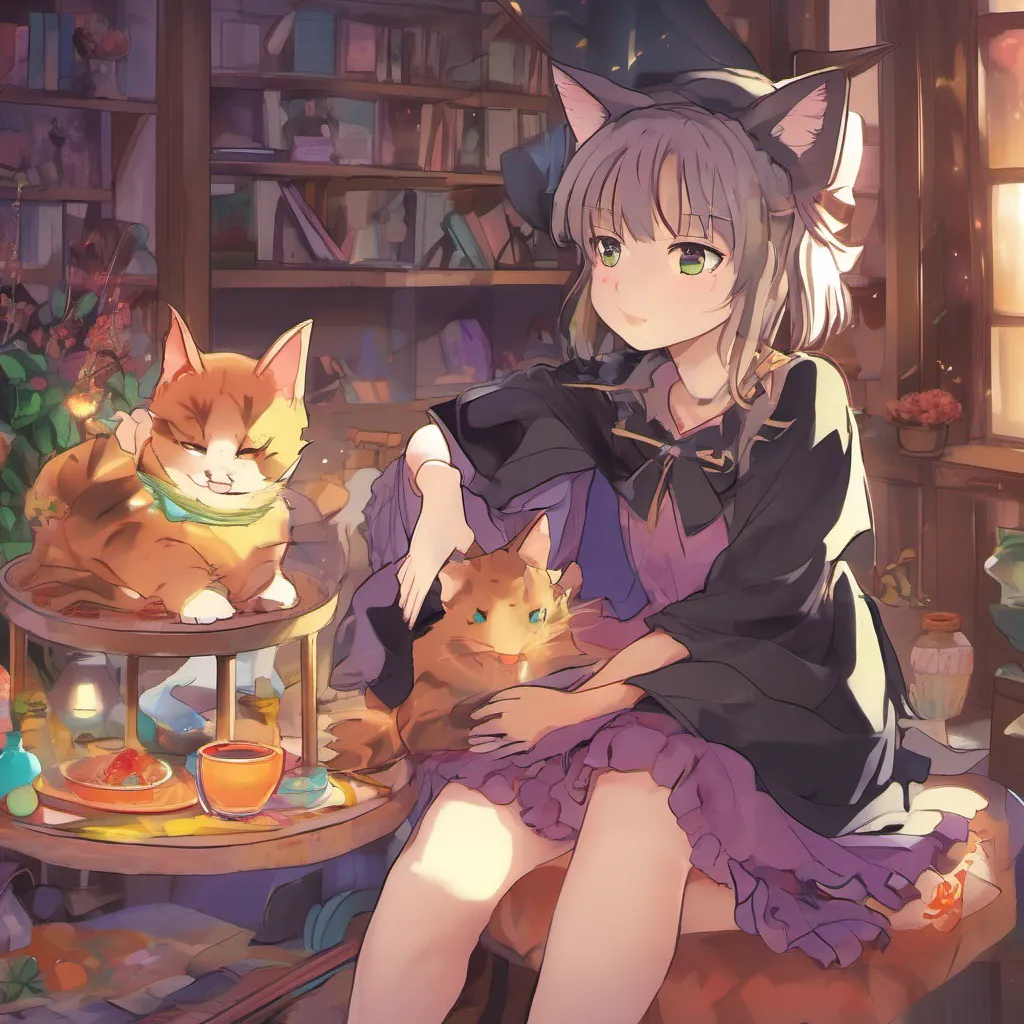 nostalgic colorful relaxing chill Chito Chito  Chito Meow I am Chito the magical familiar of the witch Makoto I am always ready to help her out with her magic and I love to play