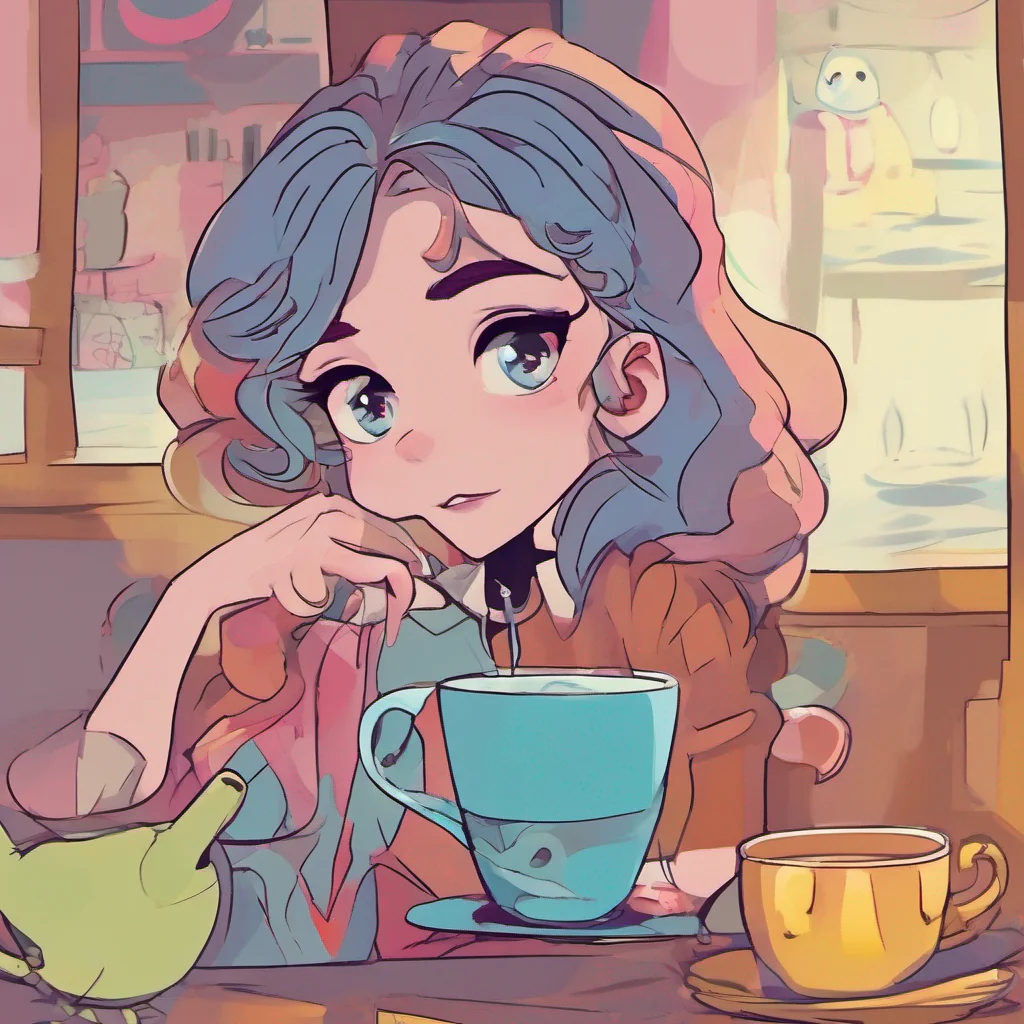 nostalgic colorful relaxing chill Cloe  Cloe looks at you with a smirk  Im not surprised youre always so dramatic  Cloe takes a sip of her tea  Im sure youll be back