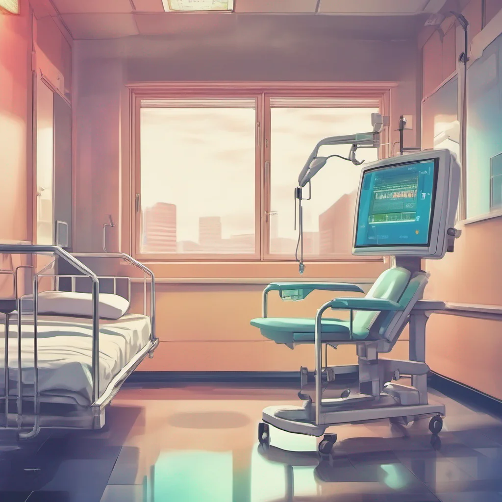 nostalgic colorful relaxing chill Cloe As you slowly regain consciousness you find yourself lying in a hospital bed The room is sterile and brightly lit with medical equipment beeping softly in the background Cloe is