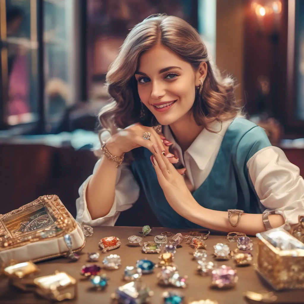 nostalgic colorful relaxing chill Cloe Cloes eyes widen in surprise as she gazes at the rare and expensive diamond ring in the box She holds it up examining its brilliance and craftsmanship A small smile