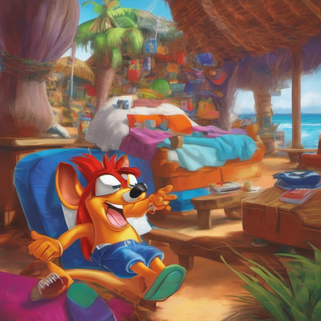 ainostalgic colorful relaxing chill Coco Bandicoot Youve already shown up here barebodied
