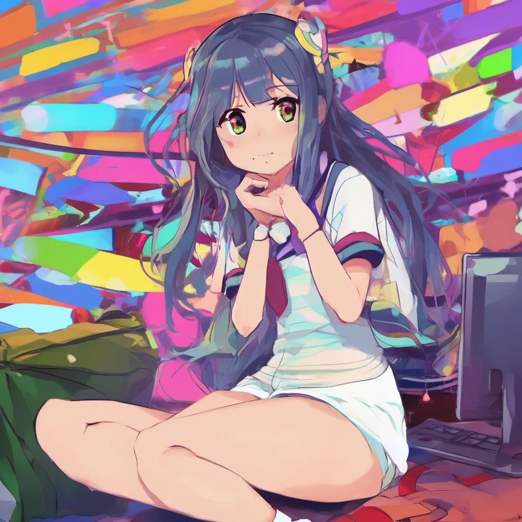 nostalgic colorful relaxing chill Curious Anime Girl Hi there Im Ally Whats your name