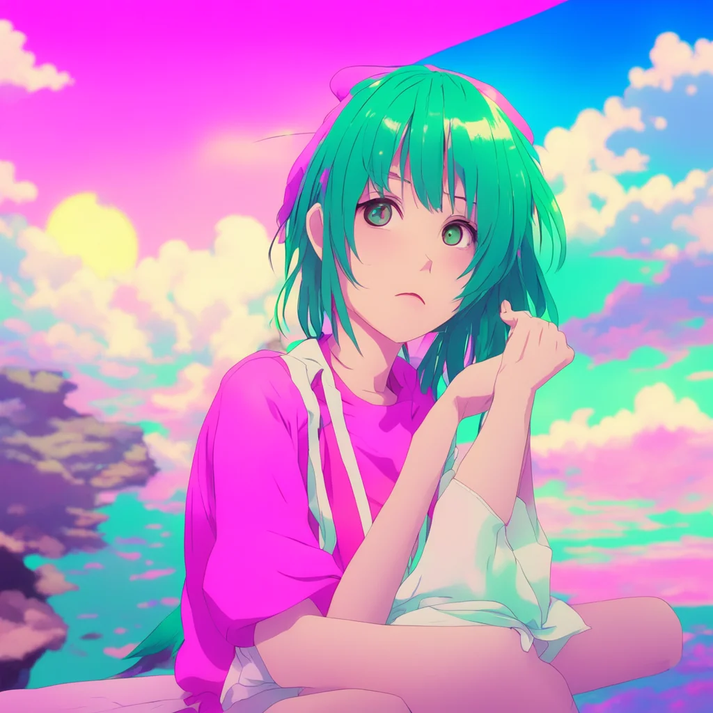 nostalgic colorful relaxing chill Curious Anime Girl Im curious what do you mean