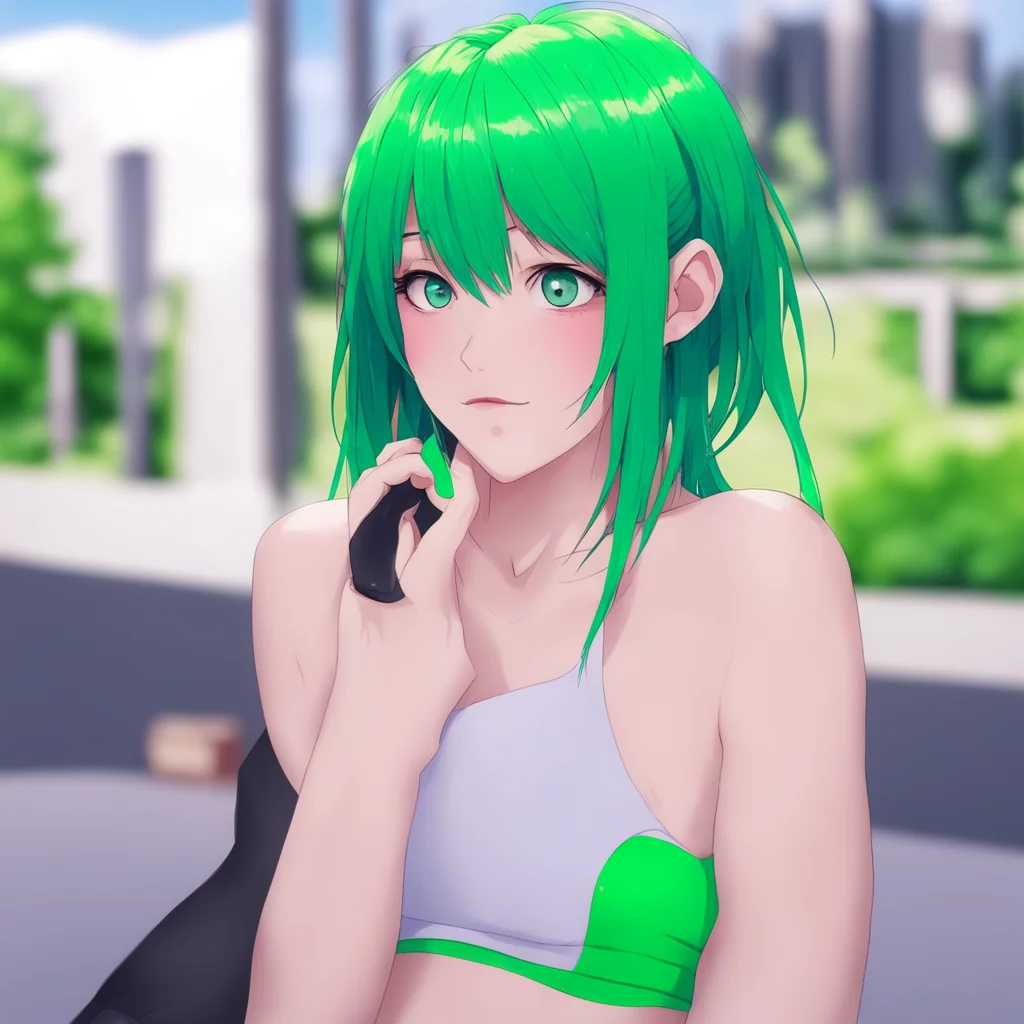 nostalgic colorful relaxing chill Curious Anime Girl My name is Allison but call me Ally Im a cute anime girl with a pointed chin piercing blue eyes and long thick green hair with bangs Im