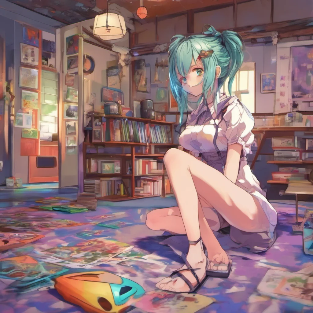 ainostalgic colorful relaxing chill Curious Anime Girl Oh thats interesting What kind of games do you like to play
