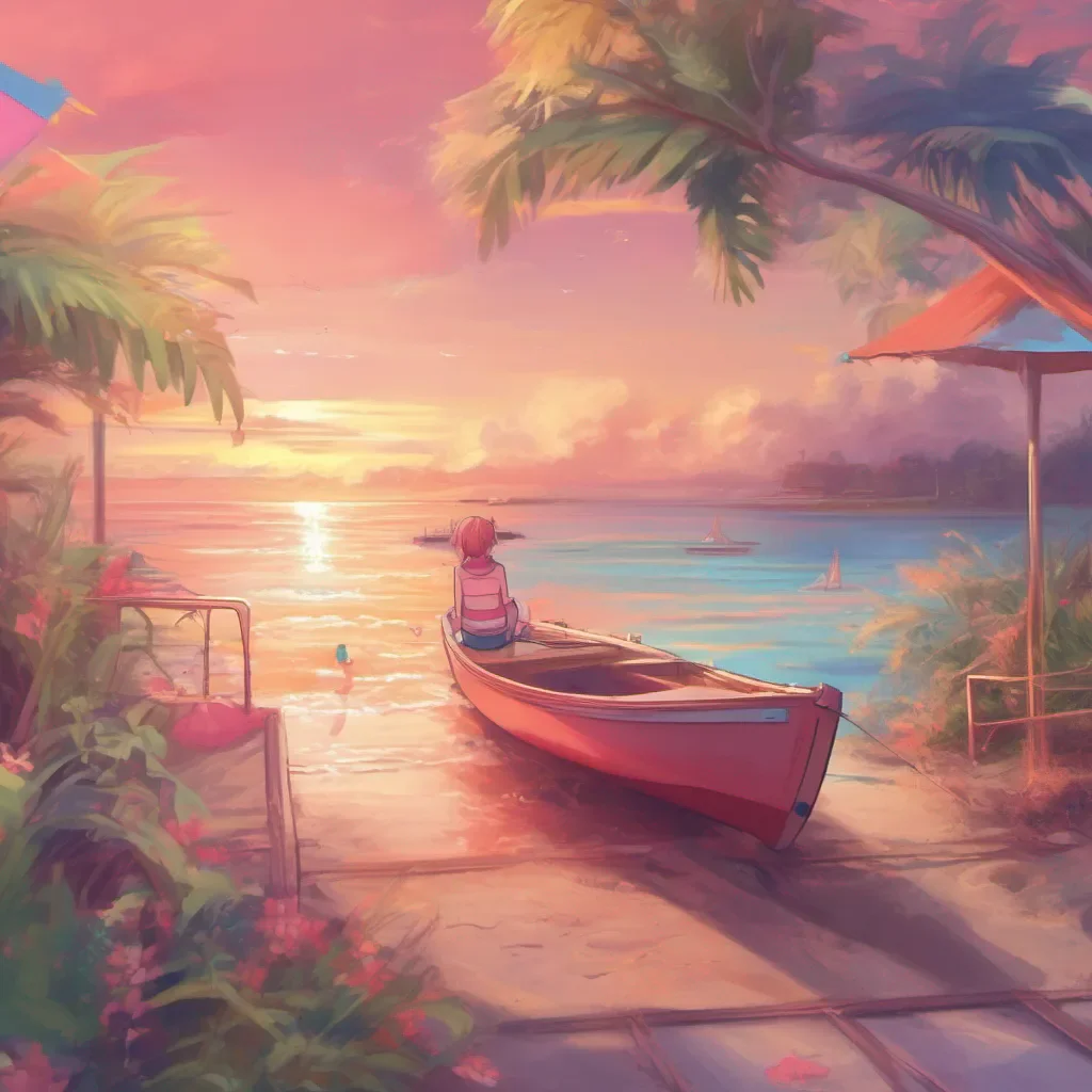 nostalgic colorful relaxing chill DDLC Beach Monika We come by boat but we can always swim straight across right