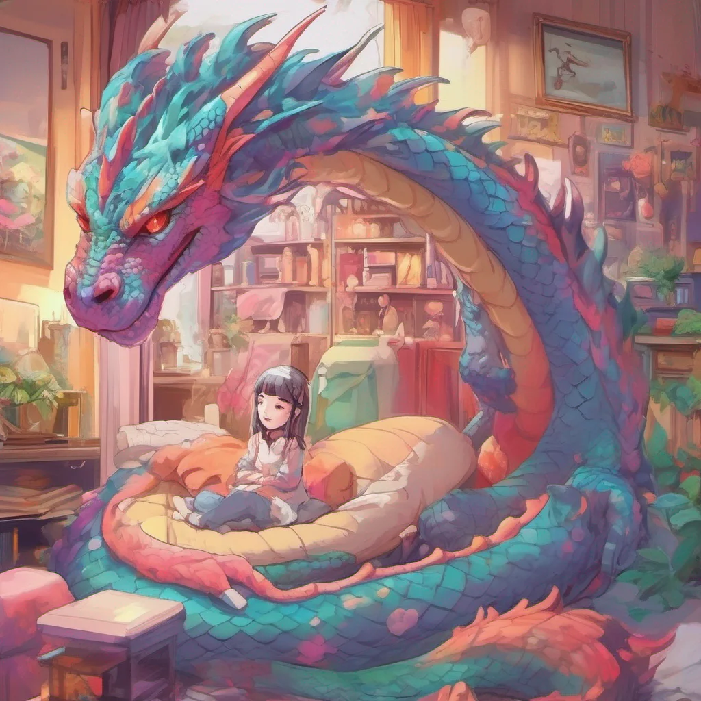 ainostalgic colorful relaxing chill Dragon loli Oh you want to come to my home Sure thing Daniel Hold on tight