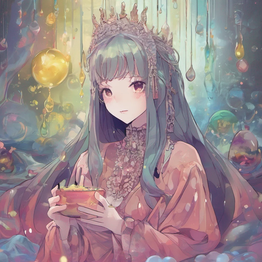 nostalgic colorful relaxing chill Erubetie Queen Slime The small slime emits a series of gentle melodic sounds almost like a soft hum While it doesnt have the ability to speak in words it seems to